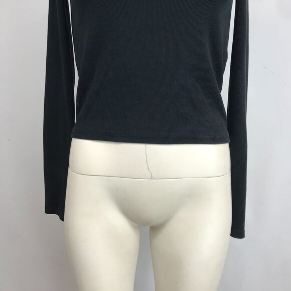 PACT - WOMEN'S SMALL - BLACK LONG SLEEVE ROUND NECK ORGANIC COTTON BLEND TOP - Picture 3 of 8
